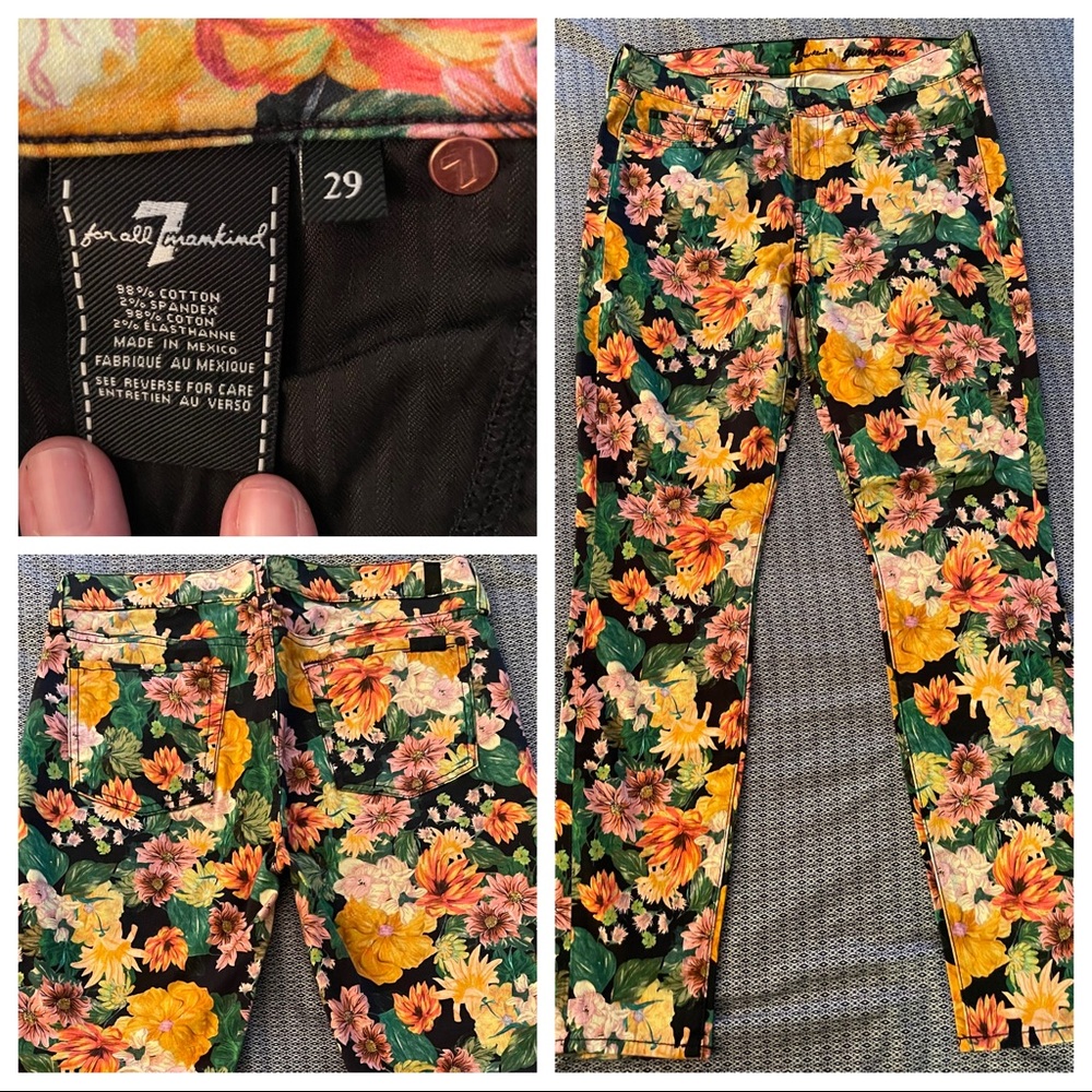 7 For All Mankind floral jeans